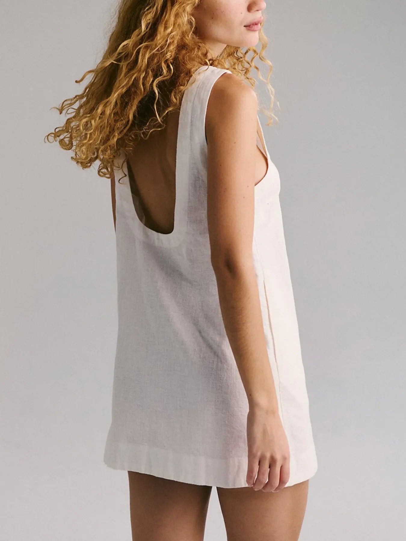 Backless Sleeveless Denim Mini Dress Women's Fashion