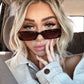 Women's Trendy Square Sunglasses Olive Green Fashion Eyewear