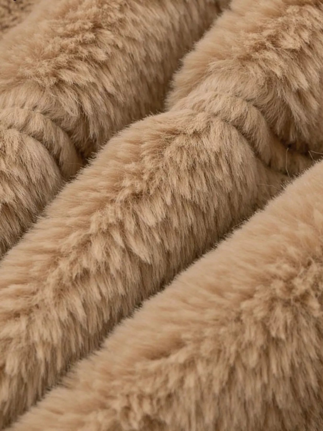 Plus Size Faux Fur Cropped Zip Up Jacket