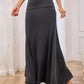 Flowy Maxi Skirt Wide Waistband Women's Elegant Wear