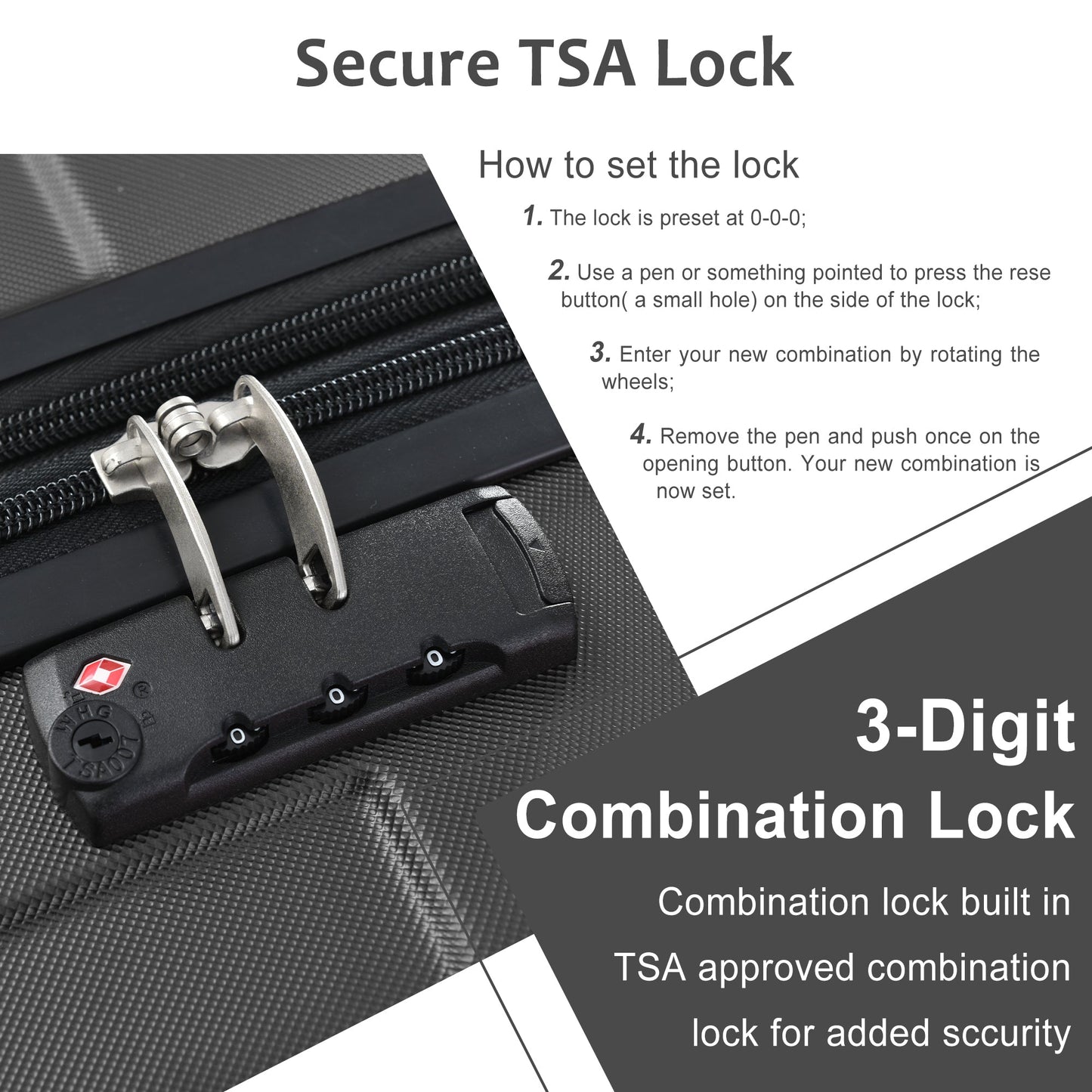 20 Inch Hardshell Spinner Carry On TSA Suitcase