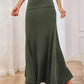 Flowy Maxi Skirt Wide Waistband Women's Elegant Wear