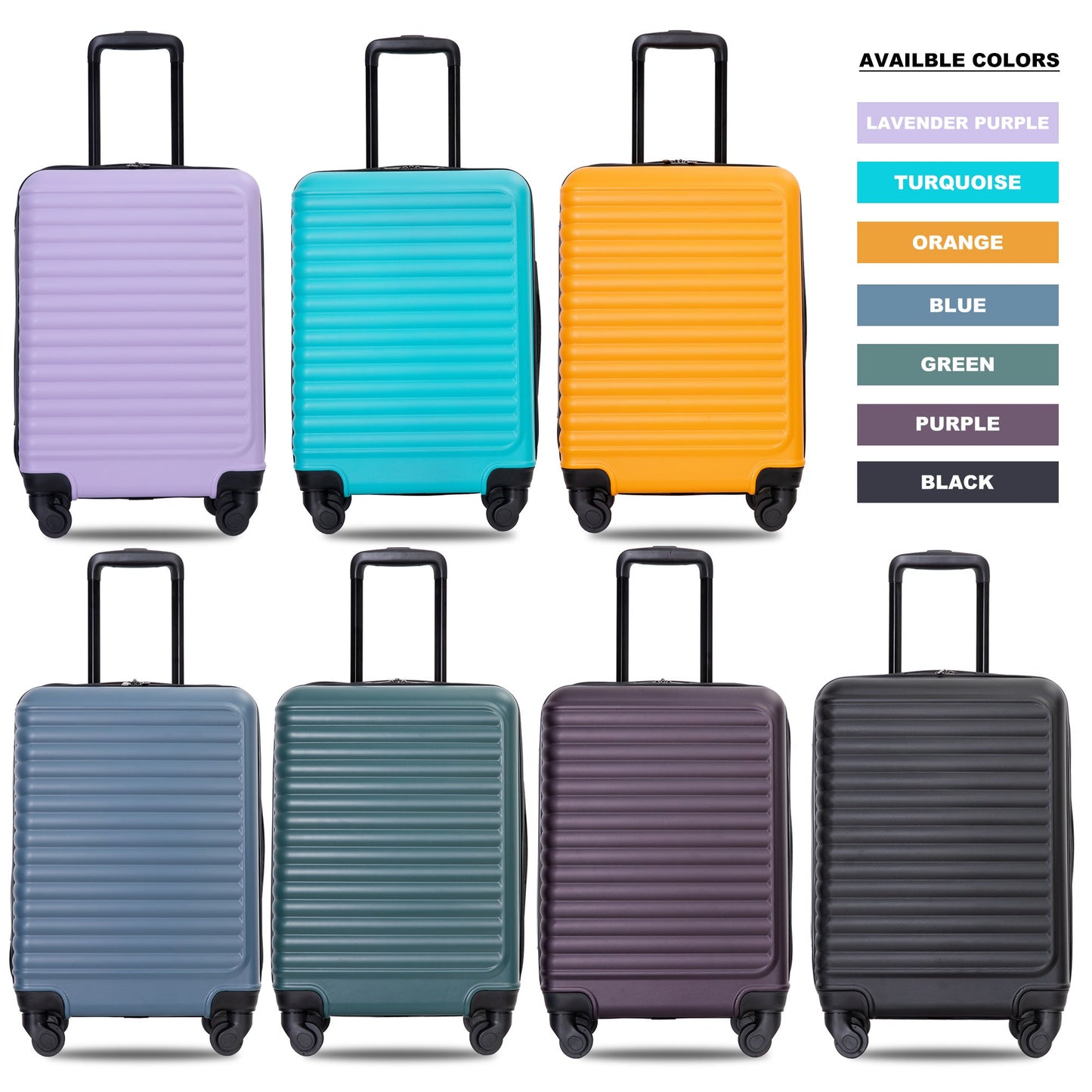 20 Inch Carry On Spinner Lightweight Travel Suitcase