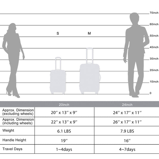 Expandable 2 Piece Spinner Luggage Set TSA Lock