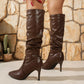 Pointed Toe Stiletto Heel Knee High Women's Boots