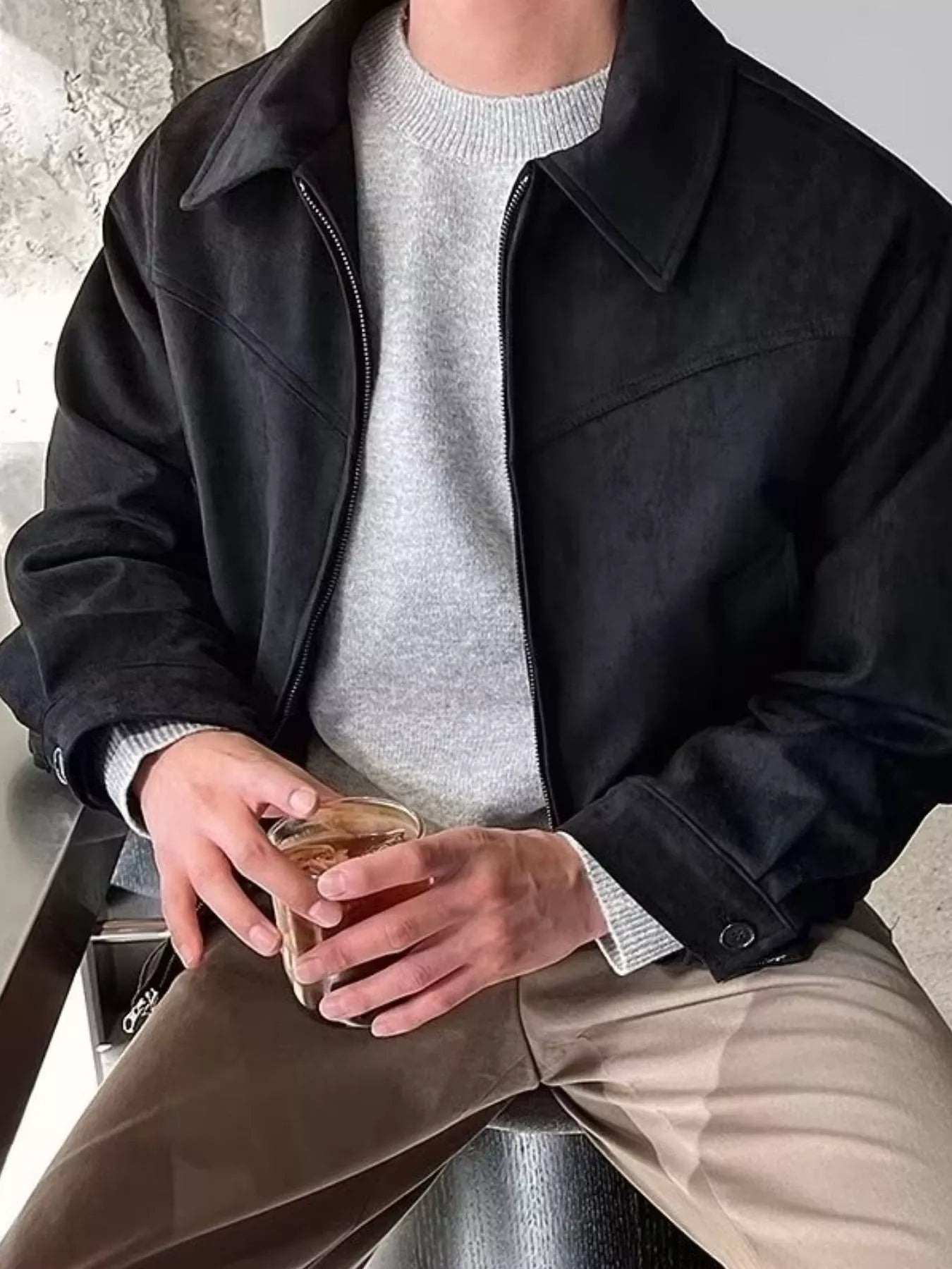 Men's Plus Size Zip Up Casual Jacket Outerwear