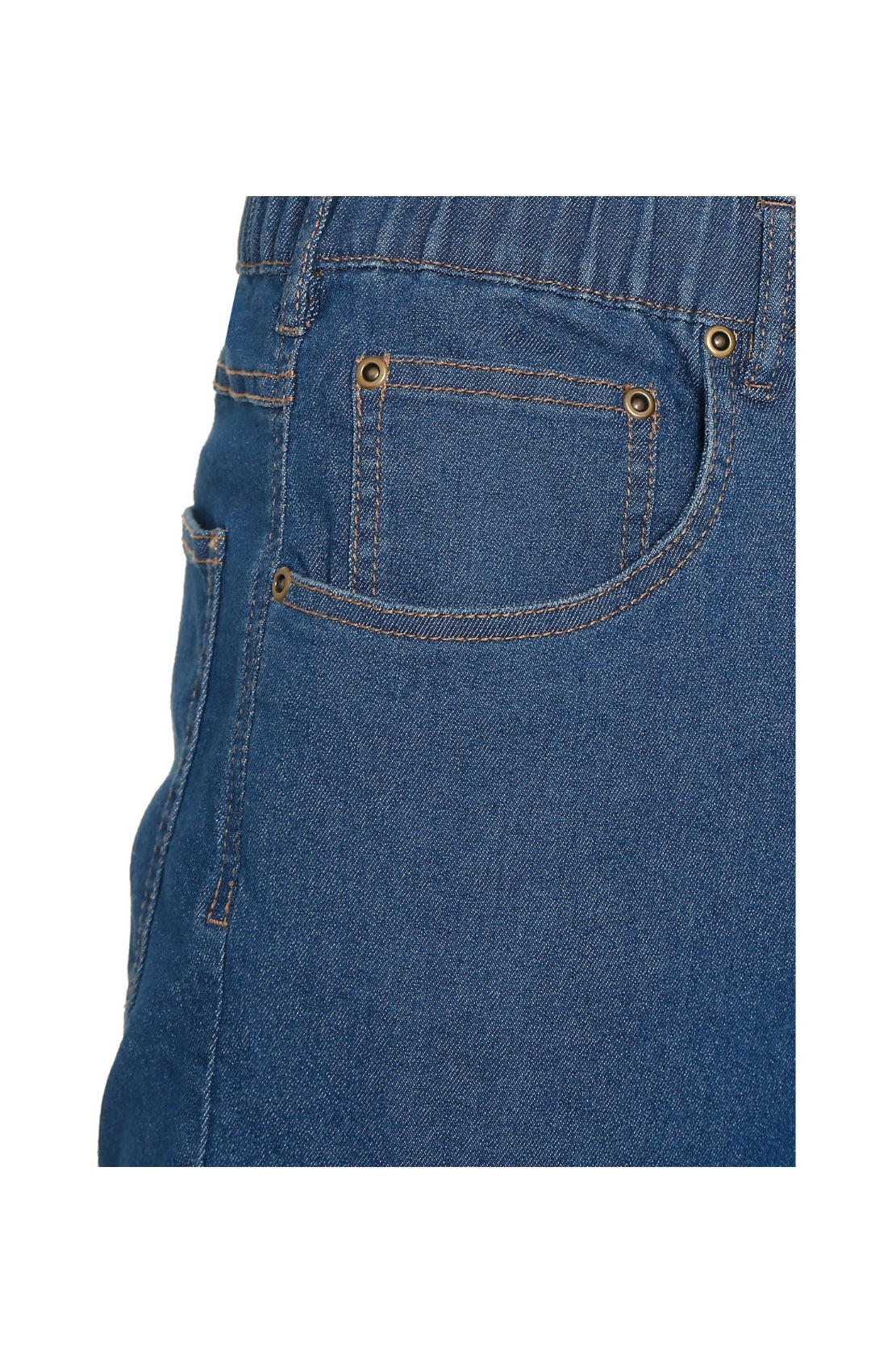 Men's Pull On Denim Twill Elastic Waist Pants