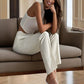 Women's High Waisted Straight Leg Casual Pants Trousers