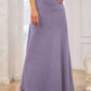 Flowy Maxi Skirt Wide Waistband Women's Elegant Wear