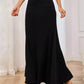 Flowy Maxi Skirt Wide Waistband Women's Elegant Wear