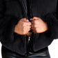Plus Size Faux Fur Cropped Zip Up Jacket