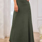 Flowy Maxi Skirt Wide Waistband Women's Elegant Wear