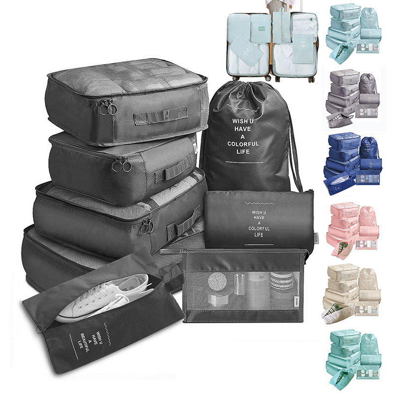 8 Piece Luggage Packing Cube Organizer Storage Bag Set