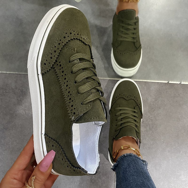 Lace Up Round Toe Women's Casual Sneakers Shoes