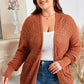 Redwood Burl Mixed Pattern Knitted Open Front Plus Cardigan