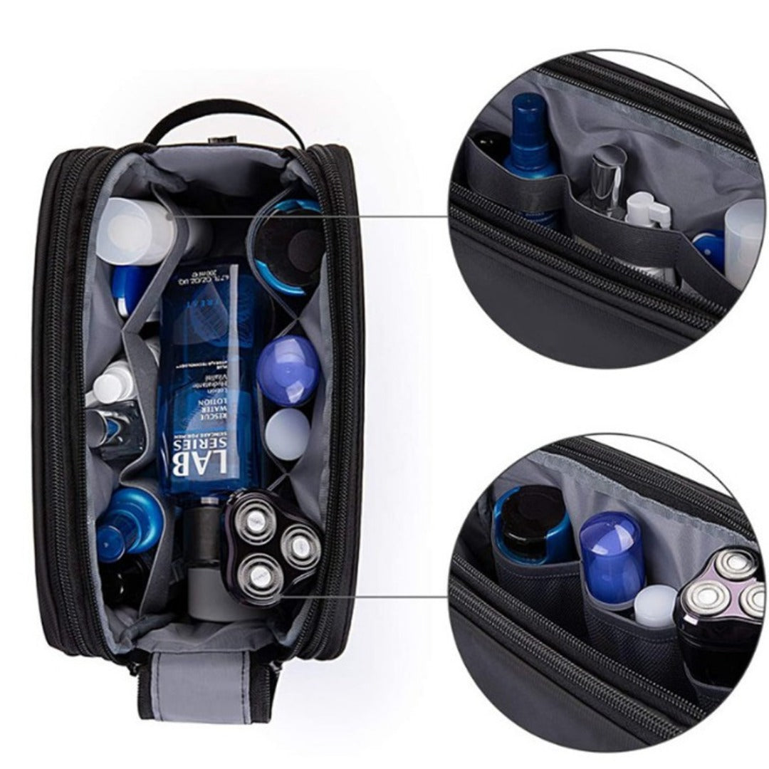 Waterproof Toiletry Makeup Organizer Travel Shaving Bag Compartments