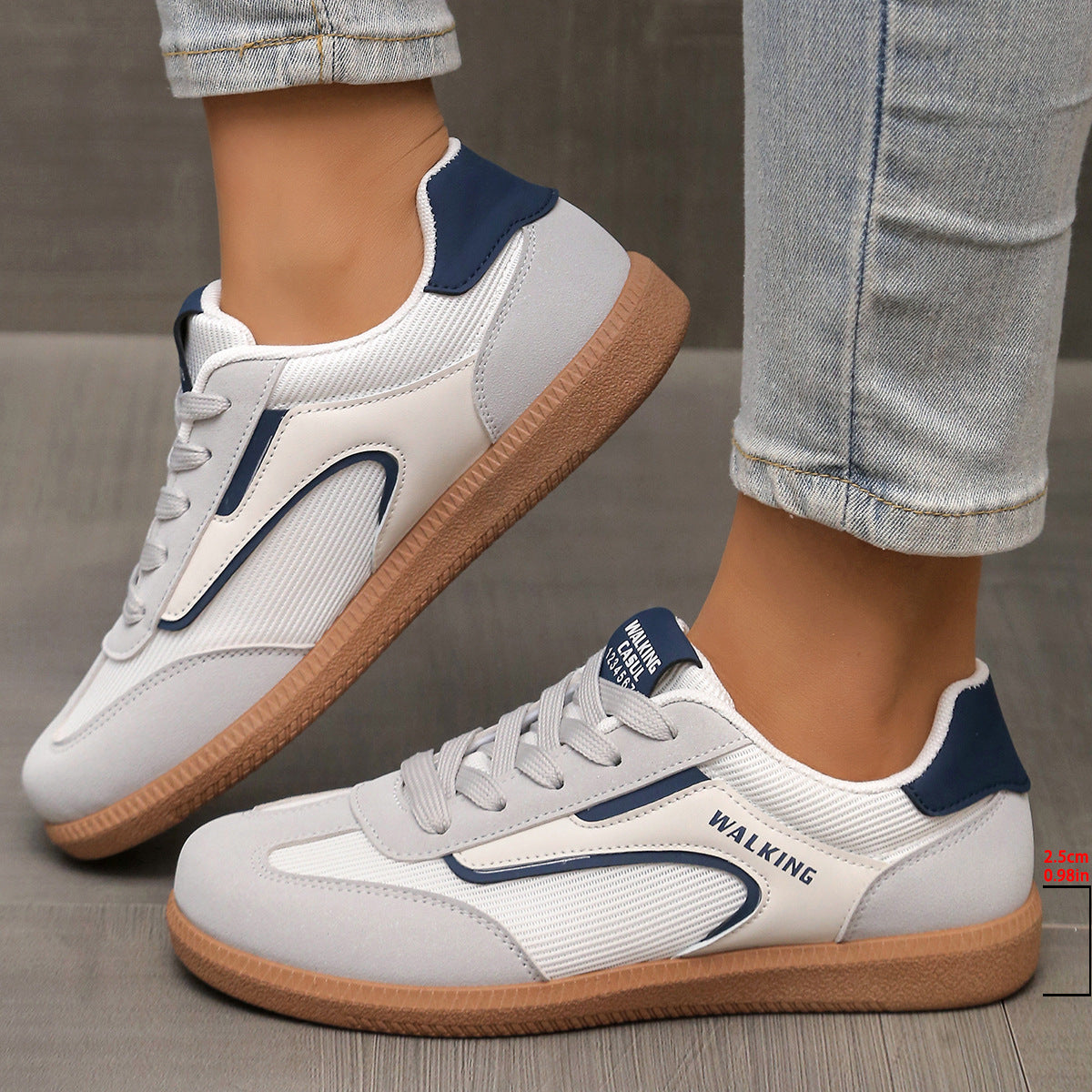 Lace Up Round Toe Casual Sneakers for Women