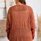 Redwood Burl Mixed Pattern Knitted Open Front Plus Cardigan