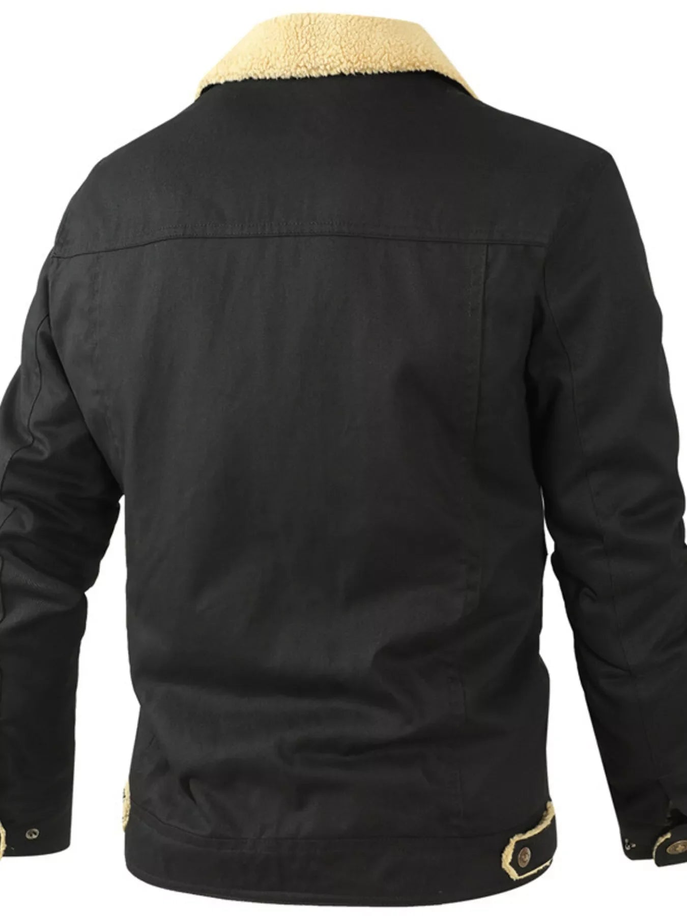 Men's Plus Size Sherpa Lined Snap Down Jacket
