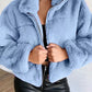 Plus Size Faux Fur Cropped Zip Up Jacket