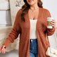 Redwood Burl Mixed Pattern Knitted Open Front Plus Cardigan