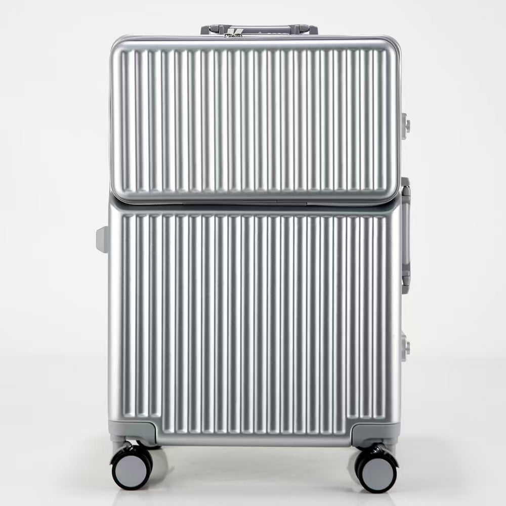 Front Opening Aluminum Frame Carry On Travel Suitcase