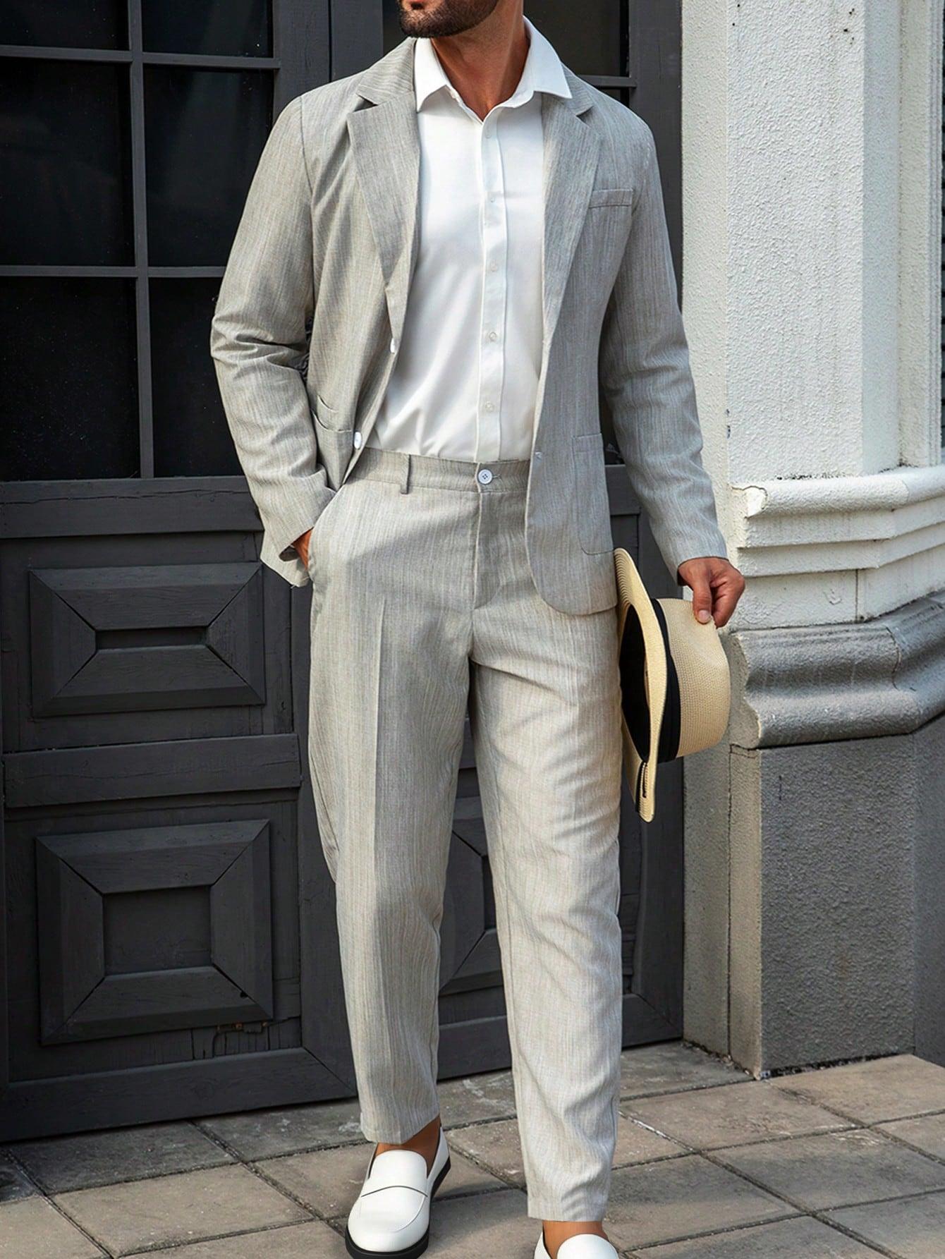 Men's Business Single Breasted Suit Set Formal
