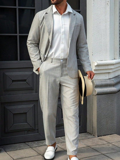 Men's Business Single Breasted Suit Set Formal