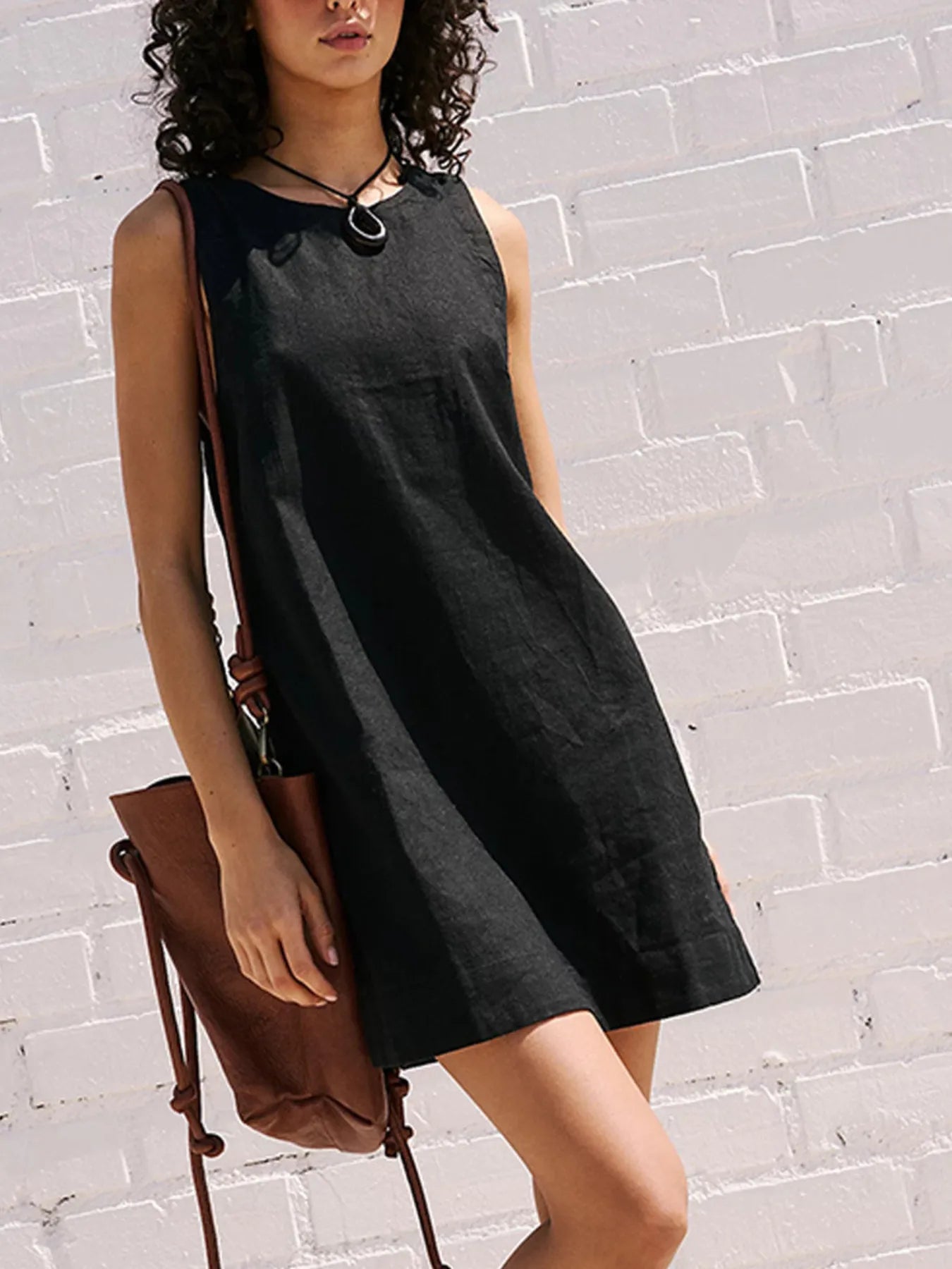 Backless Sleeveless Denim Mini Dress Women's Fashion