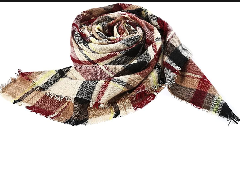 Women's Grey Brown Fashion Scarf Soft Lightweight Wrap