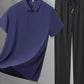 Men's Plus Size Button Polo and Pants Set
