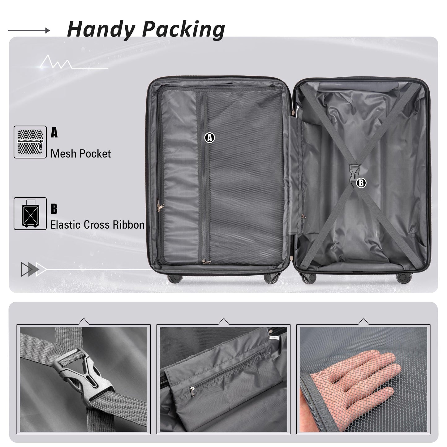 Expandable 2 Piece Spinner Luggage Set TSA Lock