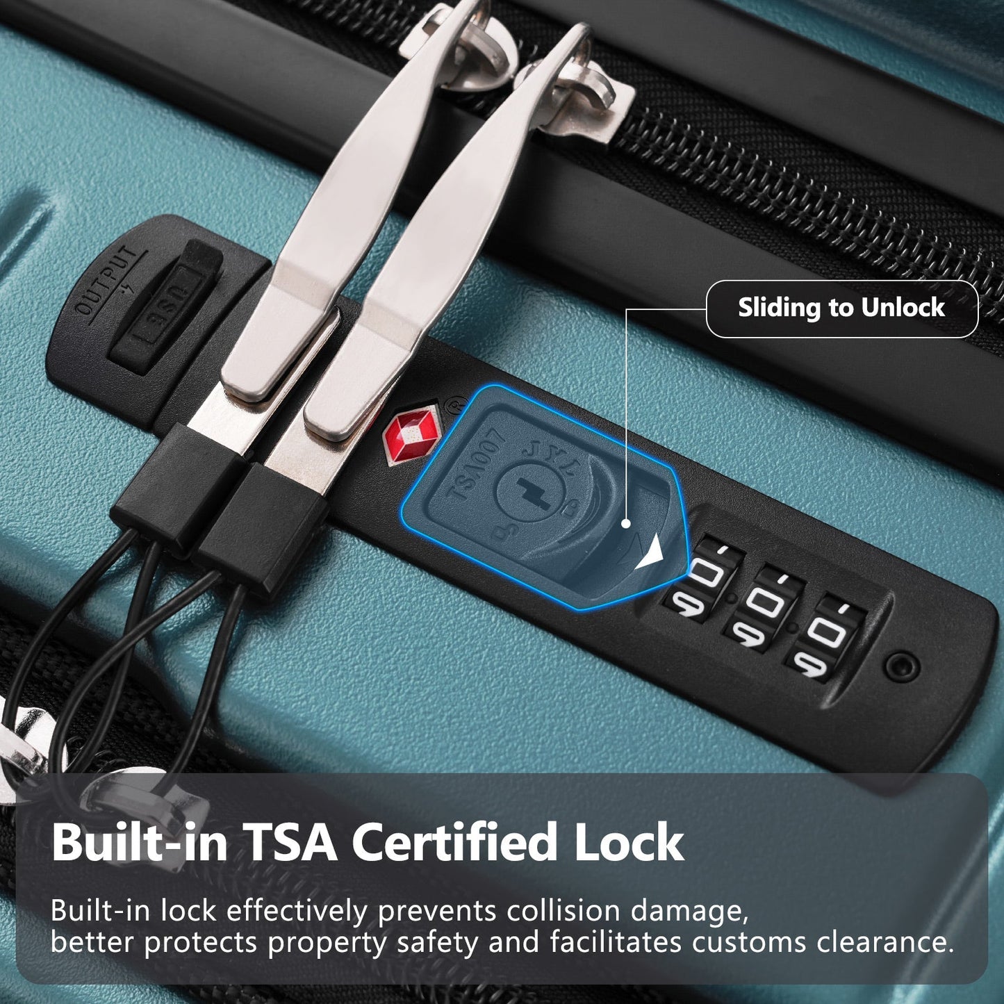 20 Inch Front Open Carry On USB Suitcase