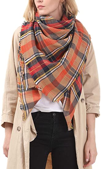 Women's Grey Brown Fashion Scarf Soft Lightweight Wrap
