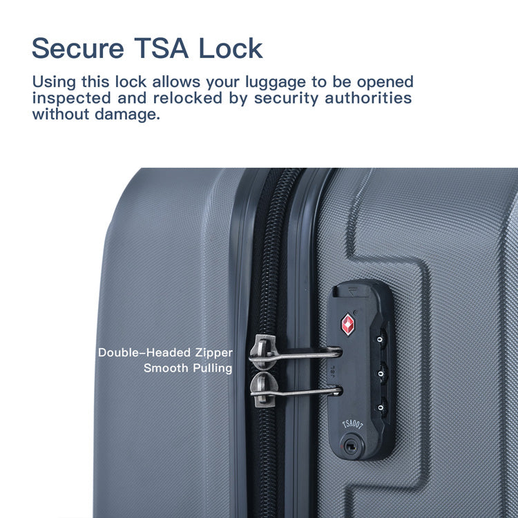3 Piece ABS Spinner Luggage Set TSA Lock