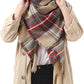 Women's Grey Brown Fashion Scarf Soft Lightweight Wrap