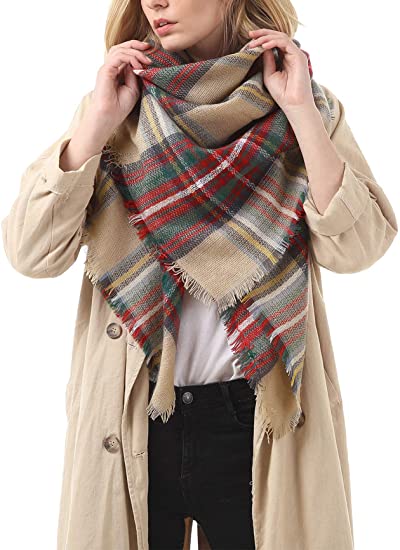 Women's Grey Brown Fashion Scarf Soft Lightweight Wrap