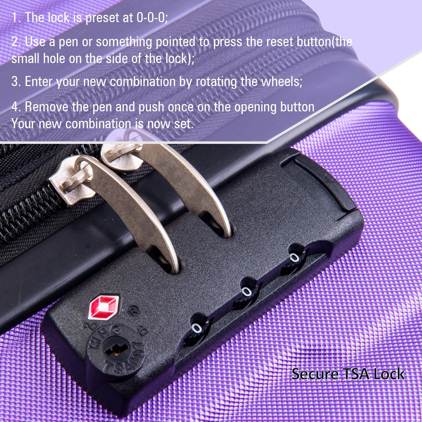 Expandable 2 Piece Spinner Luggage Set TSA Lock