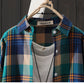 100% Cotton Plaid Shirt Long Sleeve Button Up Casua Loose Blouse Plus Size