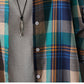 100% Cotton Plaid Shirt Long Sleeve Button Up Casua Loose Blouse Plus Size
