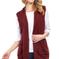 Women's Long Sleeveless Open Front Soft Shawl Collar Vest