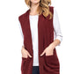 Women's Long Sleeveless Open Front Soft Shawl Collar Vest