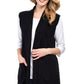 Women's Long Sleeveless Open Front Soft Shawl Collar Vest