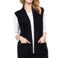 Women's Long Sleeveless Open Front Soft Shawl Collar Vest