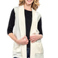 Women's Long Sleeveless Open Front Soft Shawl Collar Vest