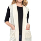 Women's Long Sleeveless Open Front Soft Shawl Collar Vest