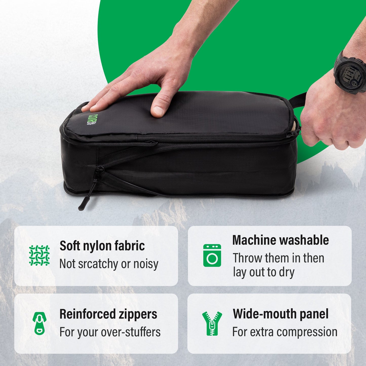 Compression Packing Cube Set Travel Luggage Organizer Bags