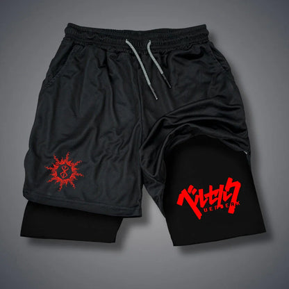 Men's 2-in-1 Compression Workout Running Shorts Pockets