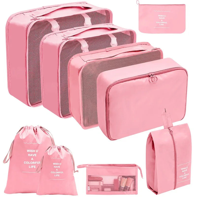Travel Packing Cubes Set Portable Luggage Organizer Bags