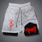 Men's 2-in-1 Compression Workout Running Shorts Pockets